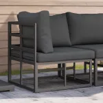 Seturi de mobilier de exterior cu pernă cu pernă Negru și antracit GartenMobel Dekor