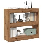 Bibliotecă/Separator de cameră, Stejar artizanal, 80x30x72 cm GartenMobel Dekor