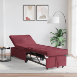 Pat canapea cu roata Manual Roșu 191 x 67 x 82 cm Tesatura GartenMobel Dekor