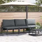 Seturi de mobilier de exterior cu pernă cu pernă 3 pcs Antracit GartenMobel Dekor