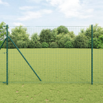 Stâlpi de Gard 2 pcs Verde 210 cm Oțel vopsit în pulbere GartenMobel Dekor