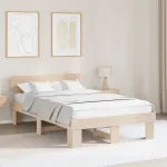 Cadru de pat cu headboard Maro 120 x 200 cm Lemn de brad solid GartenMobel Dekor