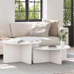 Masă de cafea 2 pcs Alb 79 x 39.5 x 40 cm Lemn de brad solid GartenMobel Dekor