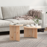 Set de măsuțe de cafea 2 pcs natural 49 x 49 x 28 cm GartenMobel Dekor
