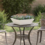 Ghiveci din plastic 5 pcs Alb 50 x 50 x 15 cm Oțel GartenMobel Dekor