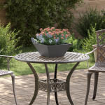 Ghiveci din plastic 5 pcs Negru 35 x 35 x 15 cm Oțel GartenMobel Dekor