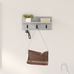 Răcător de paltoane montat pe perete cu raft Pe perete Gri beton GartenMobel Dekor