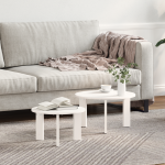 Set de măsuțe de cafea 2 pcs Alb 47.5 x 47.5 x 27 cm GartenMobel Dekor