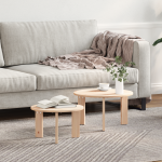 Set de măsuțe de cafea 2 pcs natural 47.5 x 47.5 x 27 cm GartenMobel Dekor