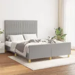 Cadru de pat fără saltea, gri deschis, 140x190 cm, textil GartenMobel Dekor