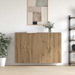 Mobilier cu Montaj pe Perete cu raft 2 pcs stejar artizanal GartenMobel Dekor