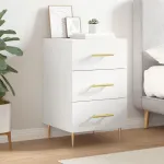 Noptieră, alb, 40x40x66 cm, lemn compozit GartenMobel Dekor