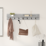 Răcător de paltoane montat pe perete cu raft Pe perete Gri beton GartenMobel Dekor