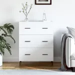 Servantă, alb, 69,5x34x90 cm, lemn compozit GartenMobel Dekor