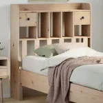 Tăblie de pat cu depozitare, 90 cm, lemn masiv de pin GartenMobel Dekor