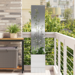 Ghiveci de Grădină cu Panou Decorativ Argintiu 32 x 140 cm GartenMobel Dekor