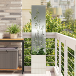 Ghiveci de Grădină cu Panou Decorativ Argintiu 32 x 140 cm GartenMobel Dekor