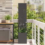 Ghiveci de Grădină cu Panou Decorativ Negru 32 x 140 cm GartenMobel Dekor