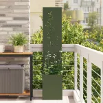 Ghiveci de Grădină cu Panou Decorativ Olivengrønn 32 x 140 cm GartenMobel Dekor