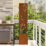 Ghiveci de Grădină cu Panou Decorativ Ruginit 32 x 140 cm GartenMobel Dekor