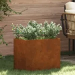 Vază pentru Grădină Maro 50 x 32 x 40 cm Oțel Vechi GartenMobel Dekor