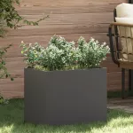 Vază pentru Grădină Negru 50 x 32 x 40 cm Oțel laminat la rece GartenMobel Dekor