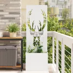 Ghiveci de Grădină cu Panou Decorativ Alb 50 x 140 cm GartenMobel Dekor