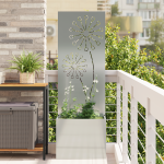 Ghiveci de Grădină cu Panou Decorativ Argintiu 50 x 140 cm GartenMobel Dekor