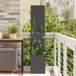 Ghiveci de Grădină cu Panou Decorativ Negru 32 x 140 cm GartenMobel Dekor