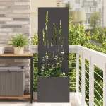 Ghiveci de Grădină cu Panou Decorativ Negru 50 x 140 cm GartenMobel Dekor