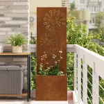 Ghiveci de Grădină cu Panou Decorativ Ruginit 50 x 140 cm GartenMobel Dekor