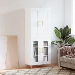 Dulap înalt, alb, 69,5x34x180 cm, lemn compozit GartenMobel Dekor