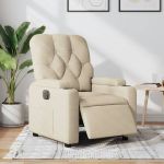 Fotoliu rabatabil electric, crem, material textil GartenMobel Dekor