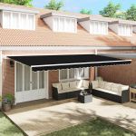 Marchiză retractabilă Negru 600 × 300 cm Negru GartenMobel Dekor
