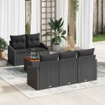 Set canapea grădină 6 pcs Negru 55 x 55 x 37 cm GartenMobel Dekor