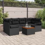 Set canapea pentru grădină 7 pcs Negru Mari GartenMobel Dekor
