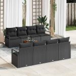 Set de Canapea Modulară pentru Grădină 9 pcs Negru Standard GartenMobel Dekor