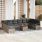 Set de Canapea pentru Grădină 11 pcs Gri mare GartenMobel Dekor