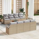 Set de canapea de grădină 9 pcs Bej, gri deschis mare GartenMobel Dekor