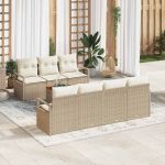 Set de canapele pentru grădină 8 pcs Bej, alb Mari GartenMobel Dekor