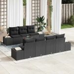 Set de Canapele pentru Grădină 8 pcs Negru 55 x 55 x 37 cm GartenMobel Dekor