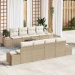 Set Canapea Grădină 7 pcs Bej, alb 55 x 55 x 37 cm GartenMobel Dekor