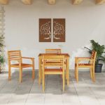 Set de dining pentru grădină 5 pcs Lemn natural 85 x 85 x 75 cm GartenMobel Dekor