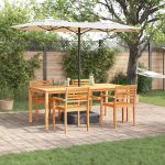 Set de dining pentru grădină 7 pcs Natural 200 x 100 x 74 cm GartenMobel Dekor