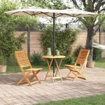 Set de mobilă de exterior 3 pcs Lemn Natural 70 x 70 x 75 cm GartenMobel Dekor
