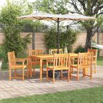 Set masă dining 7 pcs Lemn natural 180 x 90 x 75 cm GartenMobel Dekor