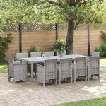 Set de dining pentru grădină 11 pcs Gri deschis GartenMobel Dekor