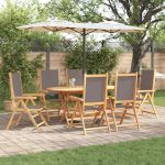 Set de dining pentru grădină Manual 7 pcs Antracit 6-Persoane GartenMobel Dekor