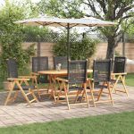Set de dining pentru grădină Manual 7 pcs Negru GartenMobel Dekor