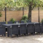 Set de masă de grădină cu perne 13 pcs Antracit și gri deschis GartenMobel Dekor